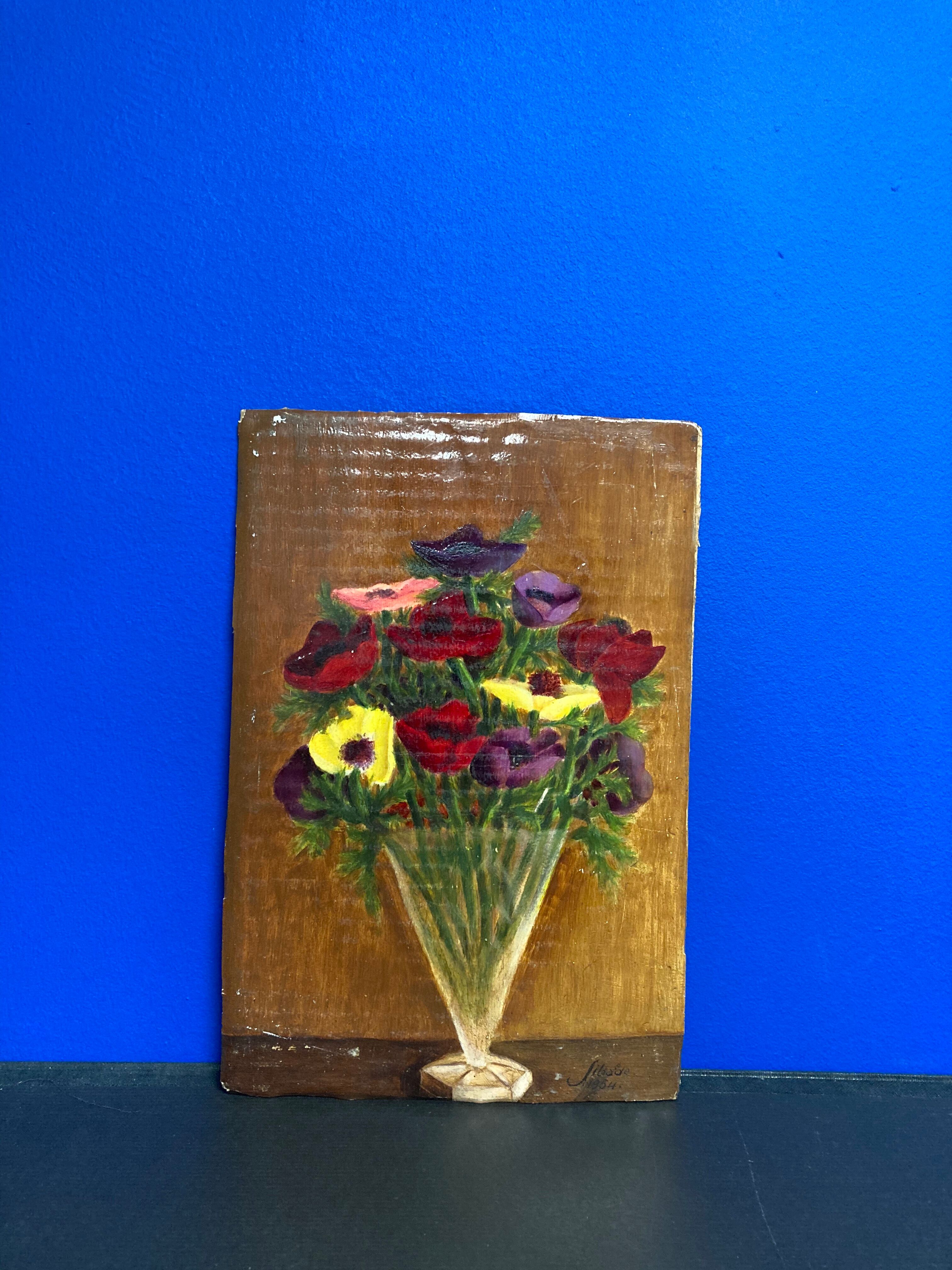 Oil on vintage panel