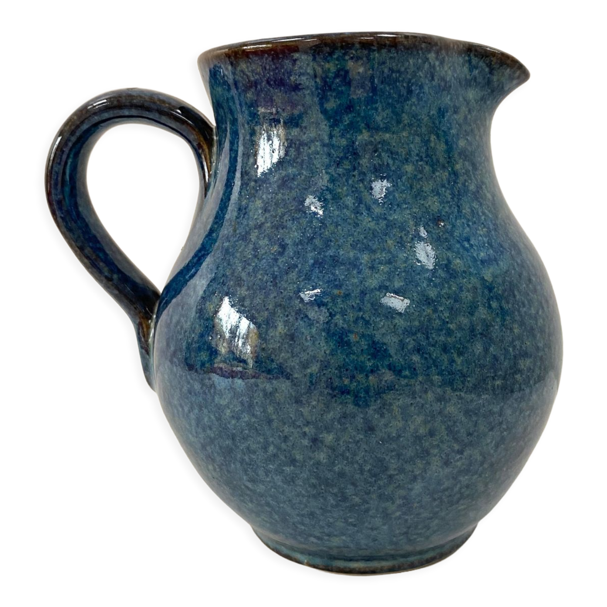 Pichet vase en grès bleu des Manufactures Normand