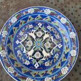 Handmade ceramic collector's plate, glazed with enamels, signed by Adiguzel Gini, Türkiye