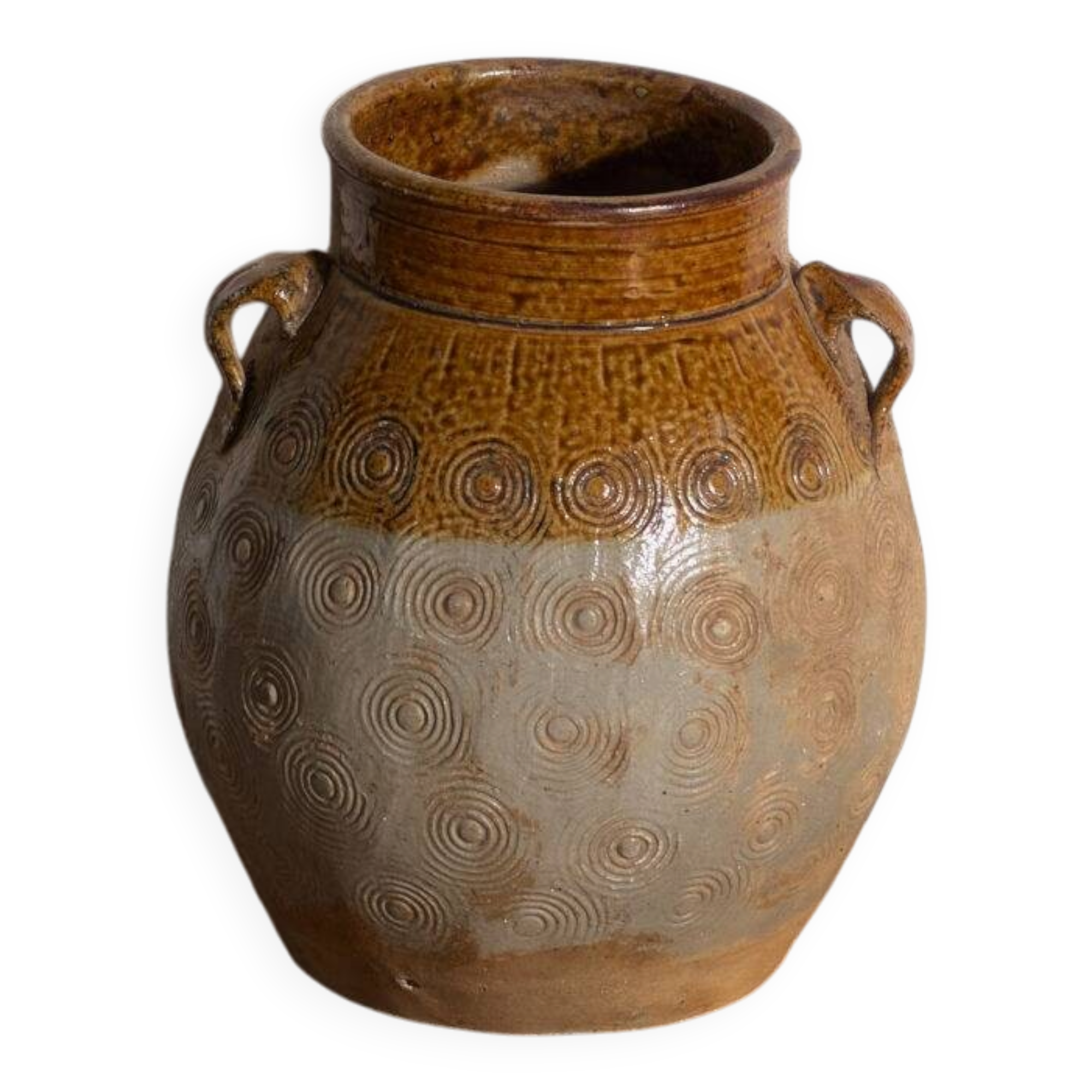 Vase ancien chinois en grès émaillé – Chine, vers 1900
