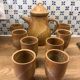 Teapot with its 8 mazagrans