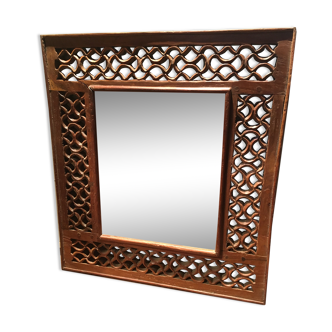 Carved teak mirror 55X61cm