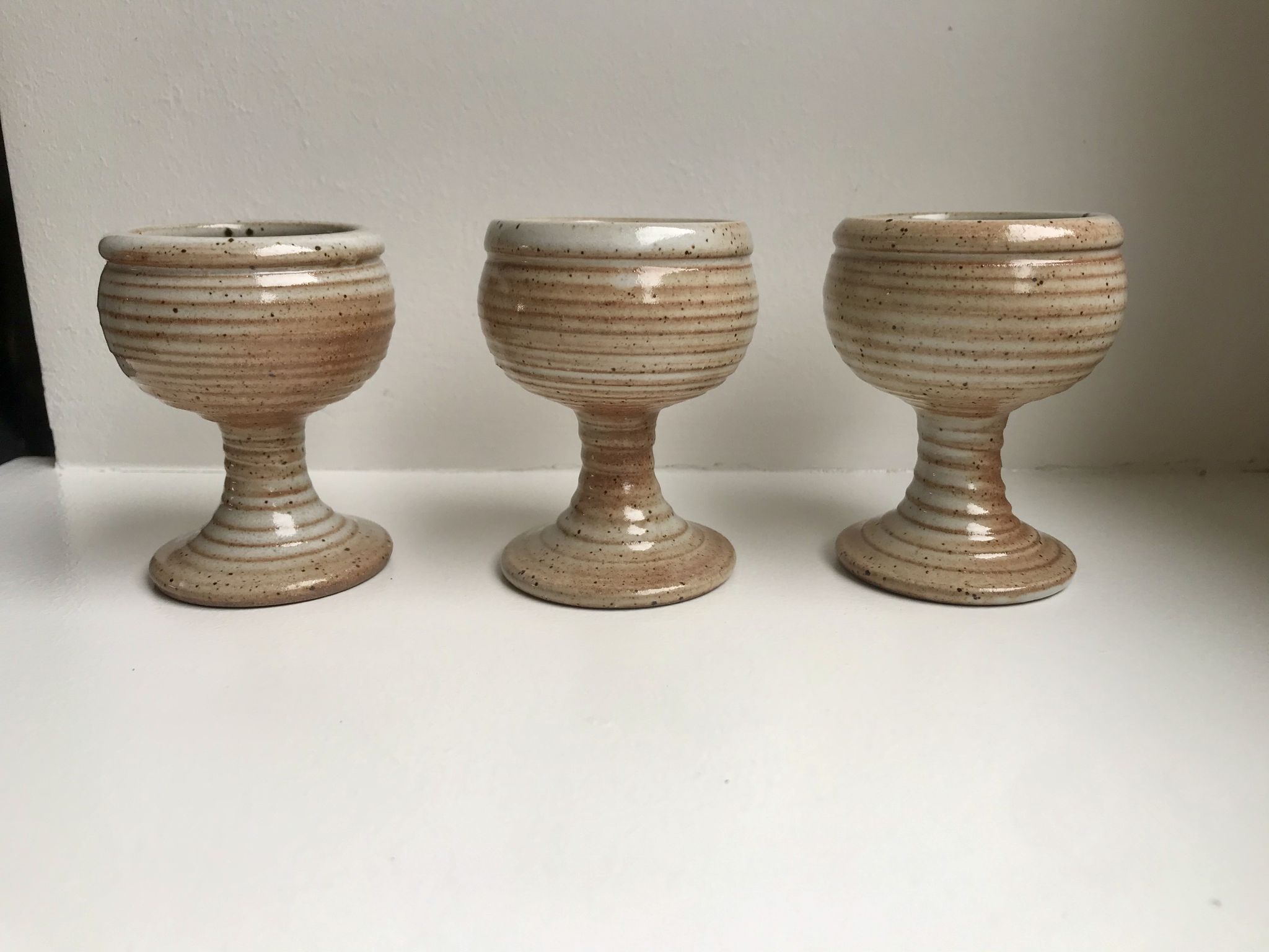 Trio de coquetiers en grès du marais années 60-70