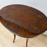 Oval Biedermeier Side Table with Drawer in Walnut Veneer, South Germany, 1820