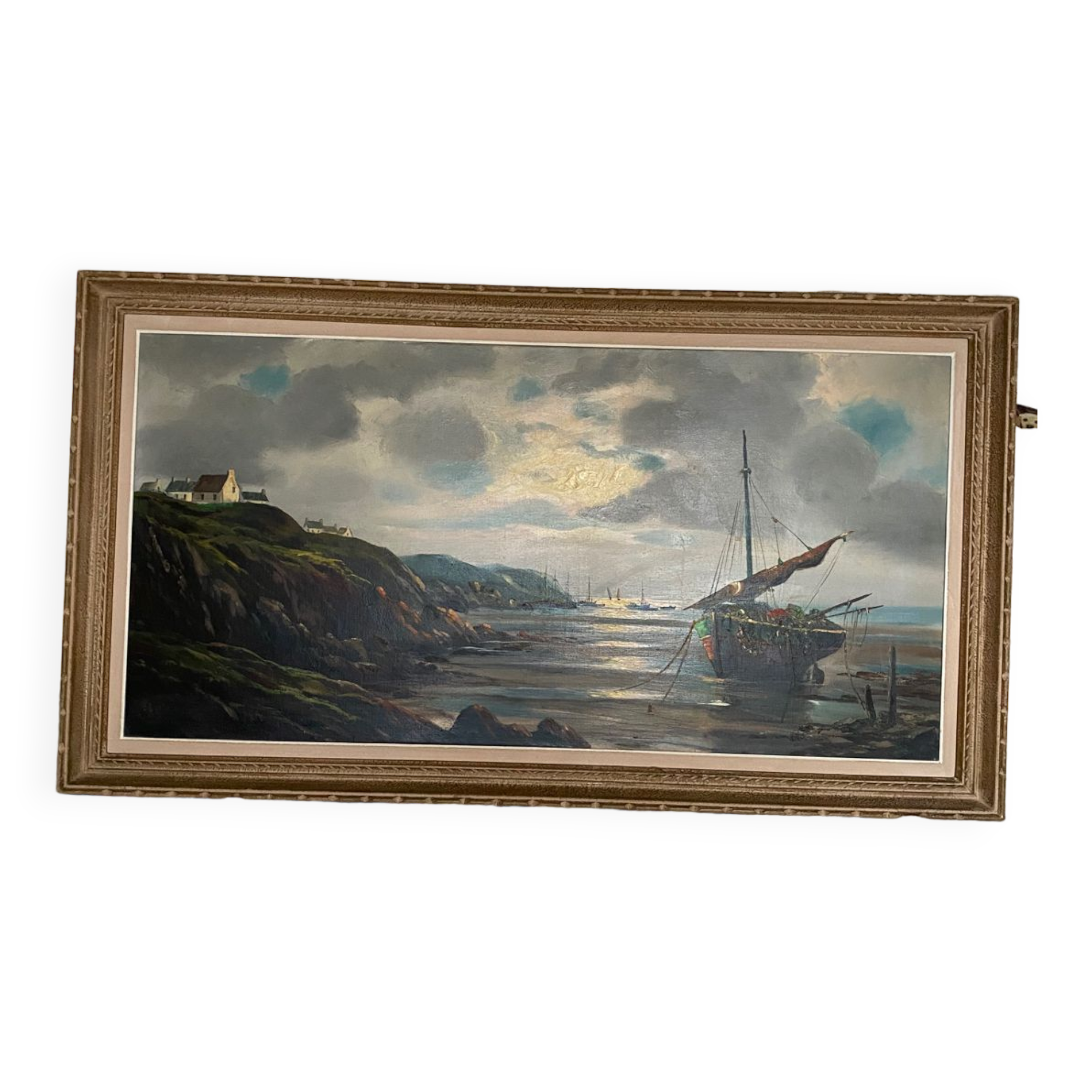 Painting of painted boat Le Mennec