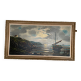 Painting of painted boat Le Mennec