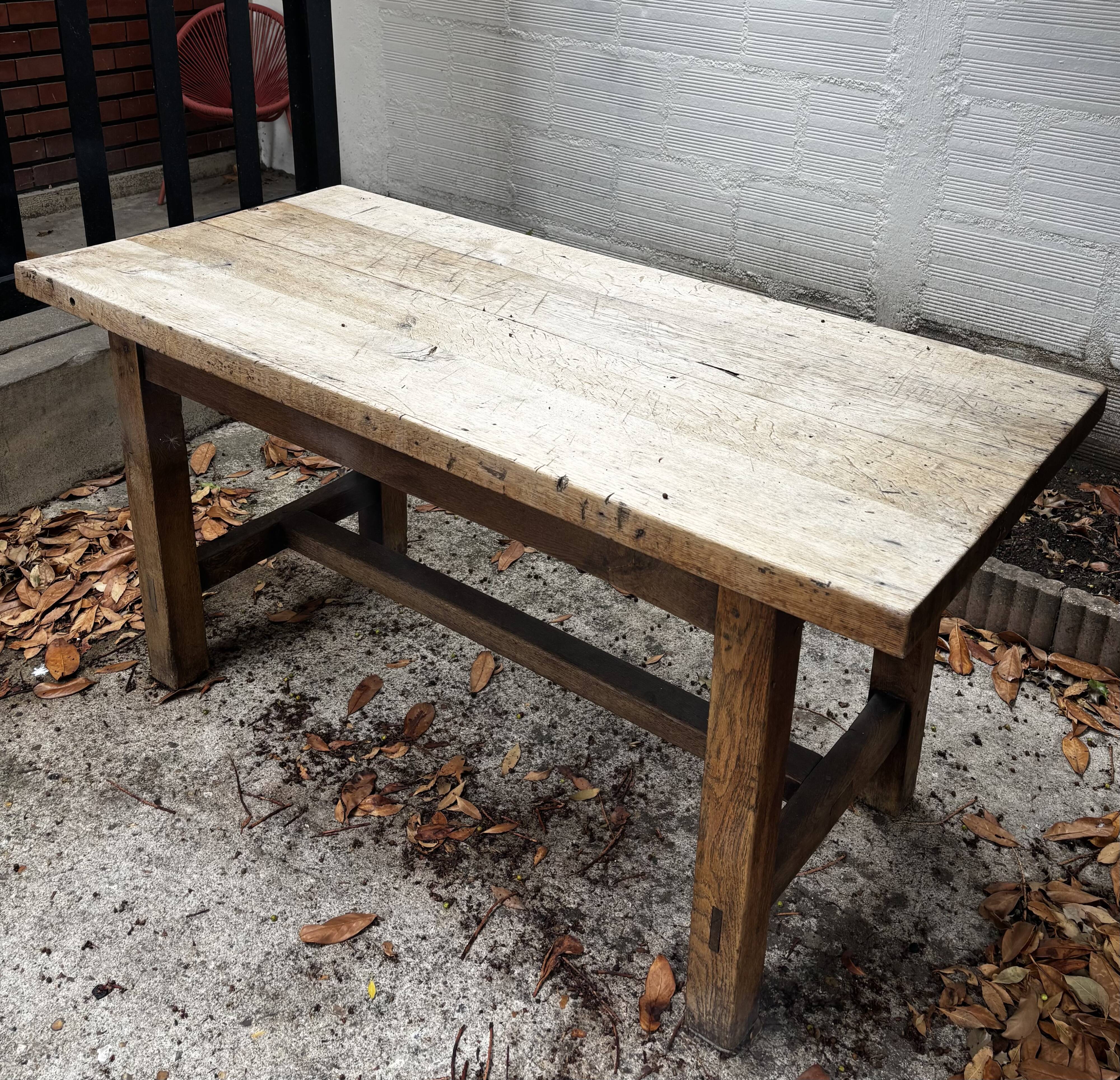 Solid oak dining table