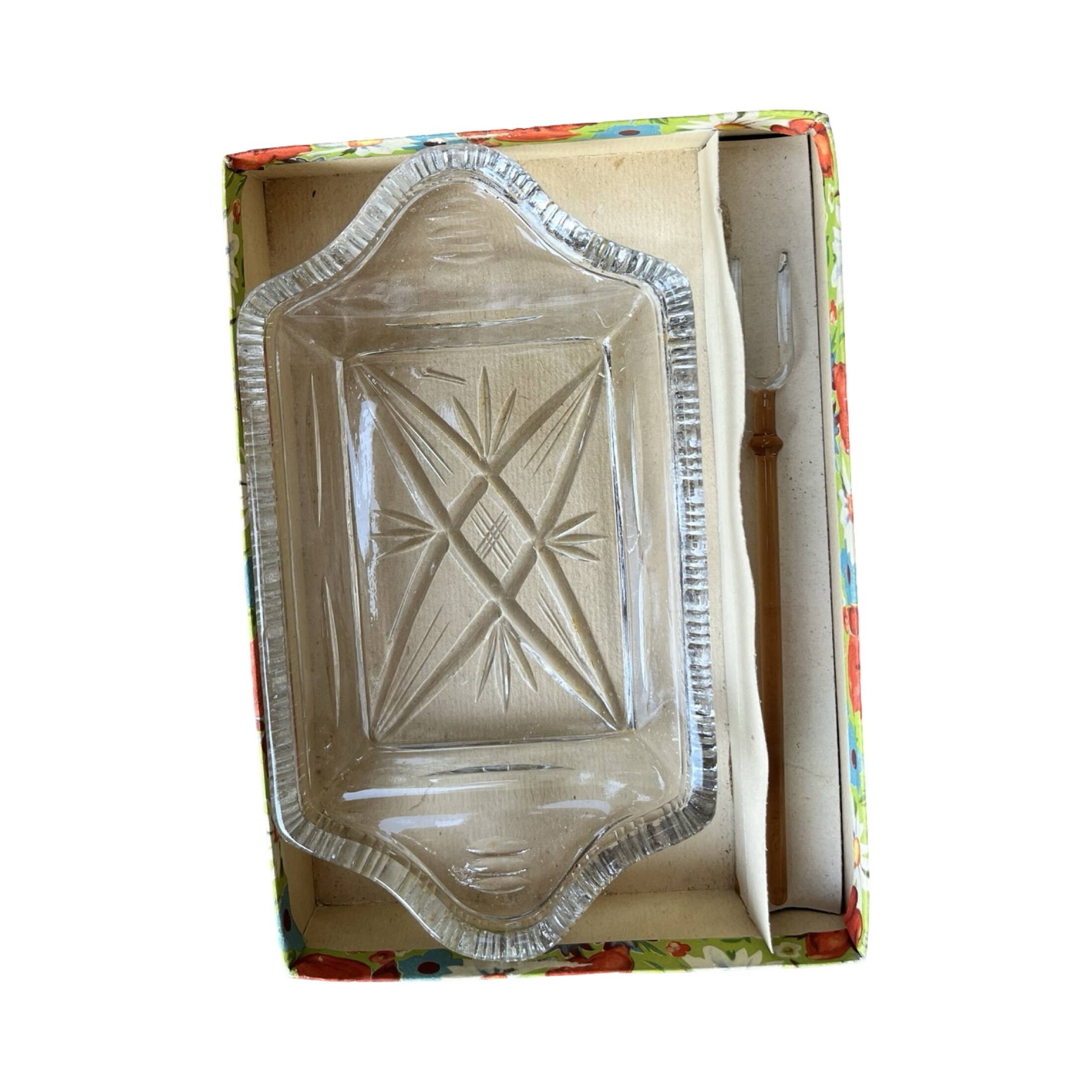 Crystal salad bowl for appetizers BOHEMIA, Czechoslovakia 1970s