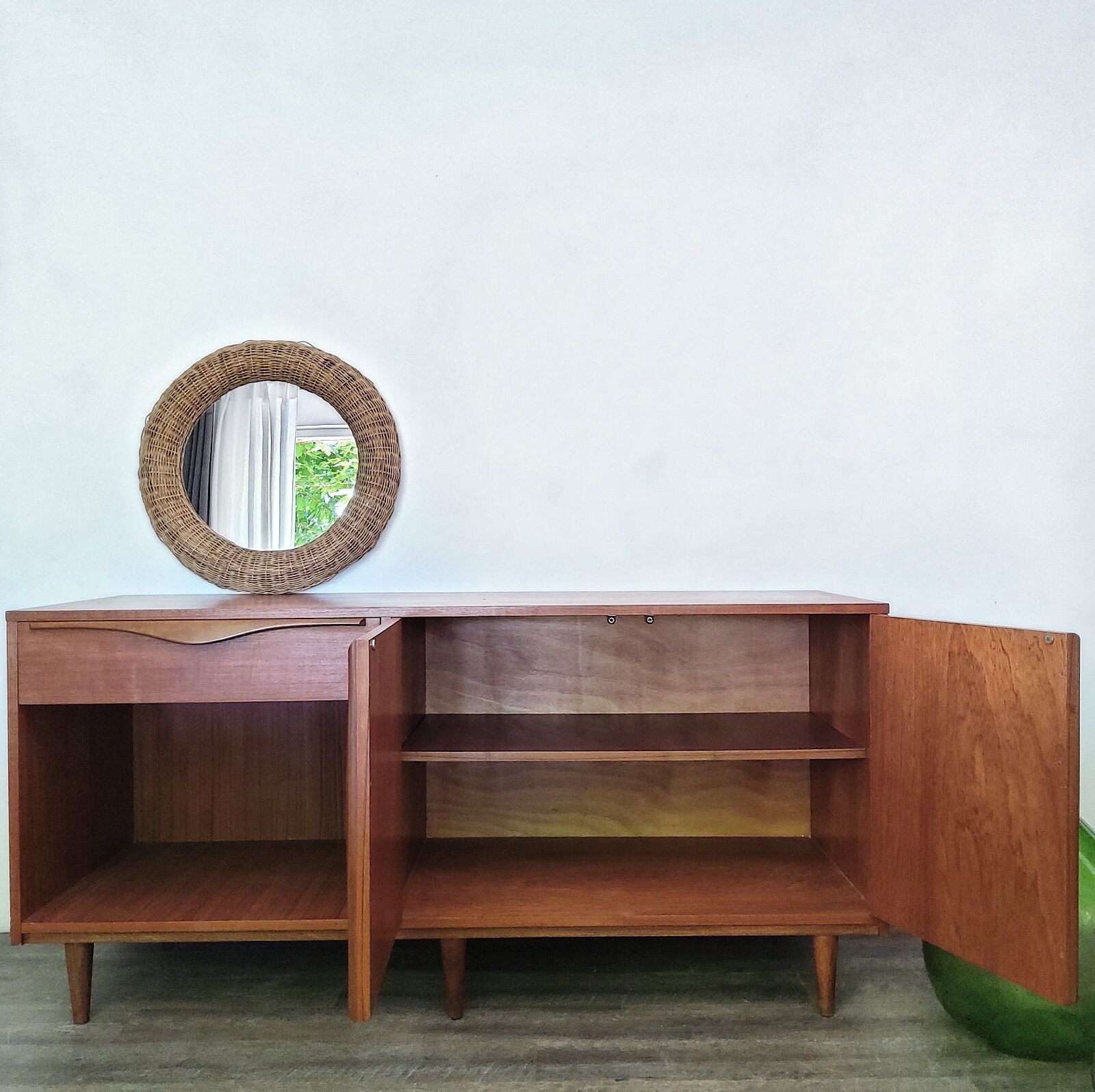 Vintage teak row