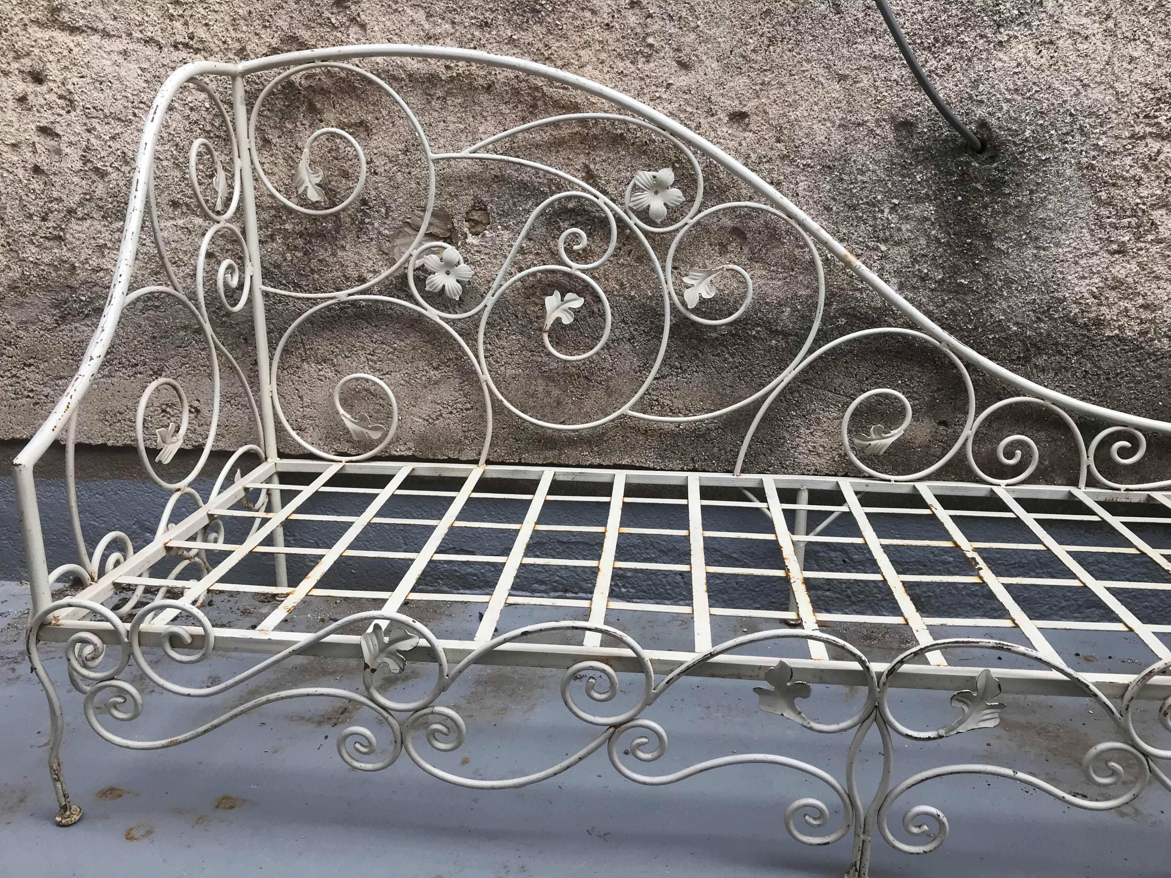 Vintage wrought iron daybed