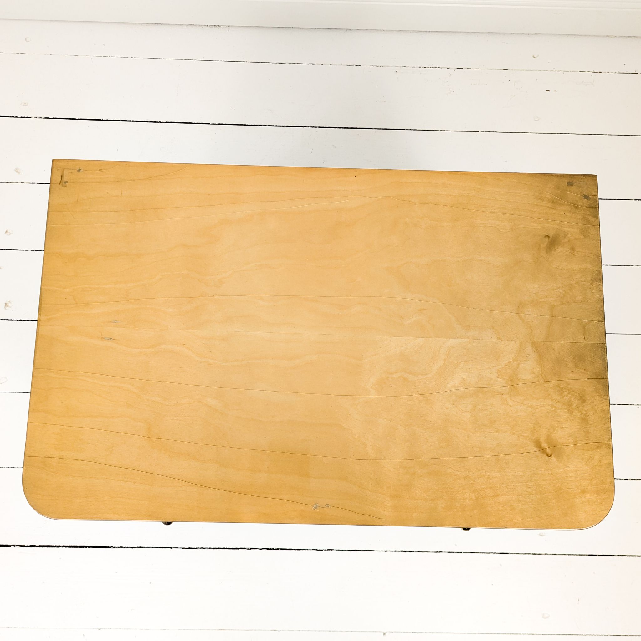 Table de chevet vintage en bois avec tiroir et placard, années 50