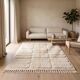 Handmade traditional Berber rug white 2/3 m
