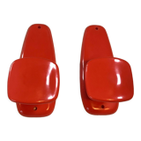 2 orange plastic hooks 70s.
