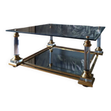 Designer coffee table in plexiglass and brass from the 70s DLG Maison Charles