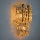 "Glaçon" wall lamp by JT Kalmar frosted glass Austria 1970