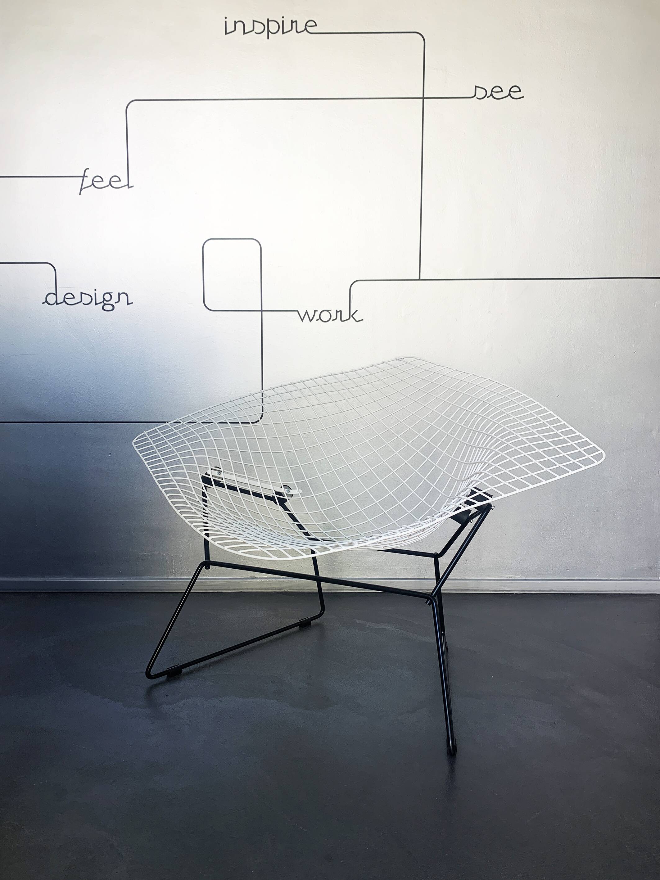 Big Diamond armchair, Harry Bertoia for Knoll International, 1950s-60s, restored