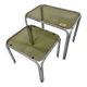 Morex nesting coffee table in metal and smoked glass, Italian design from the 1980s