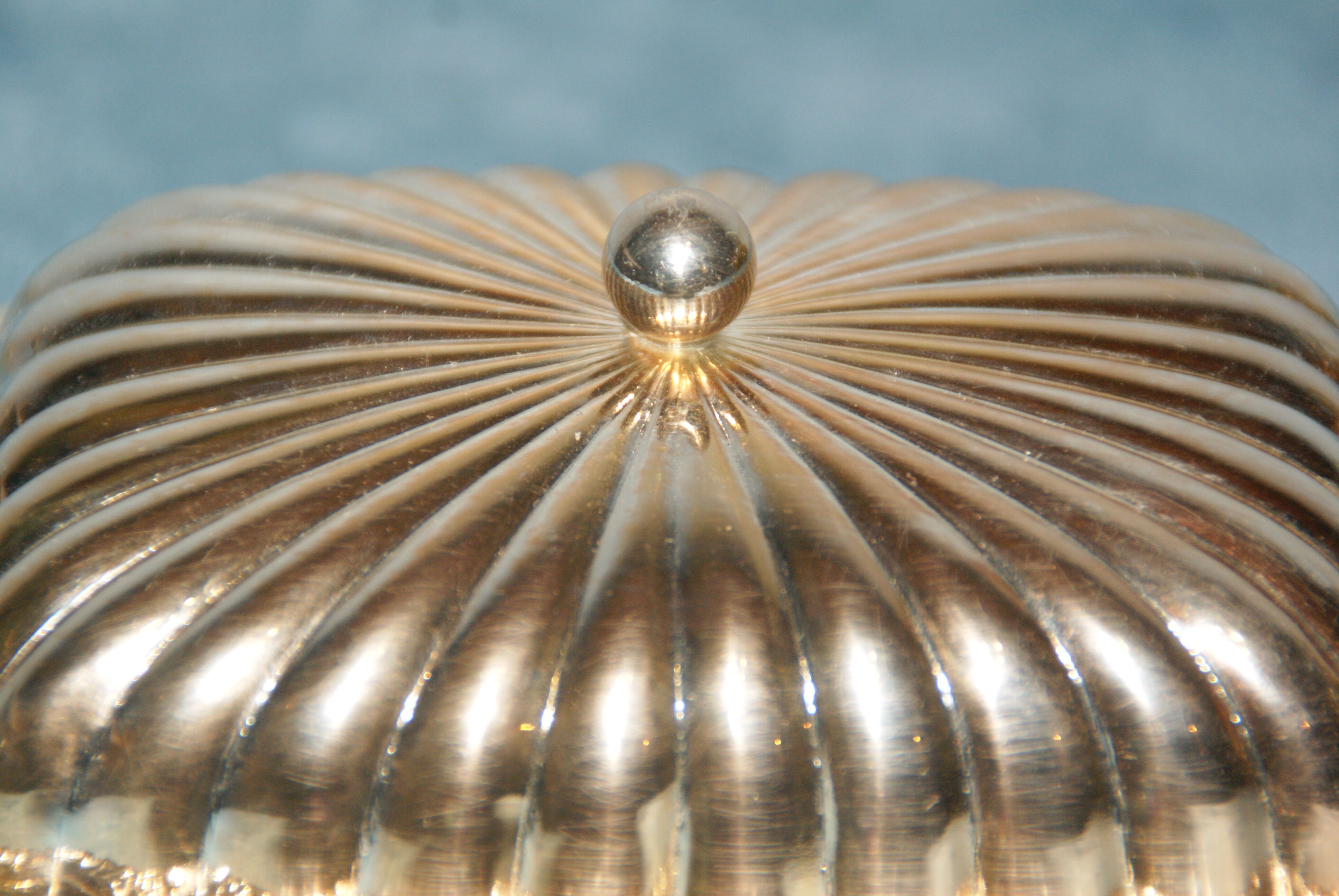 Silver metal butter dish / vintage 50s-60s