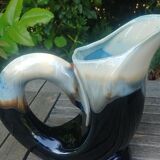 Two swan-shaped vases in glazed ceramic vintage 30/40s