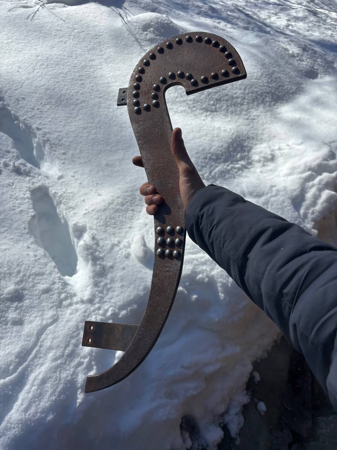 Brutalist pair of handles