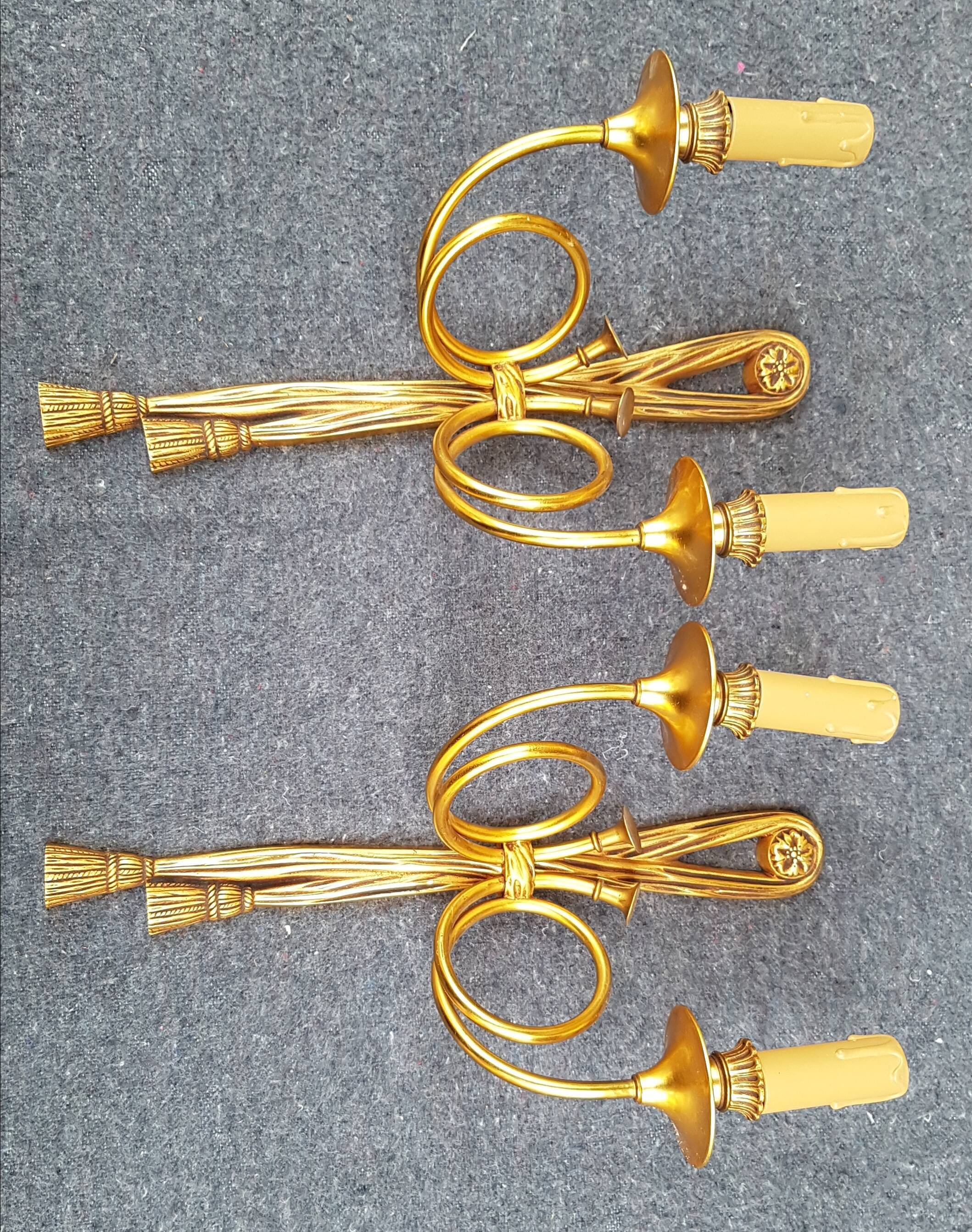 Old golden bronze sconces