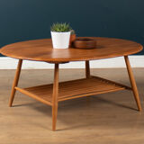 Retro vintage solid elm Ercol model 454 supper table, coffee table