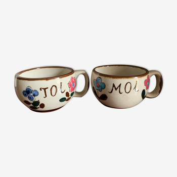 Pair of "You and Me" cups from the 70s