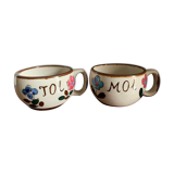 Pair of "You and Me" cups from the 70s