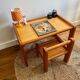 Children's desk and its wooden seat from the 80s