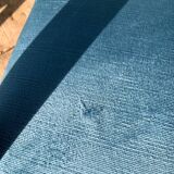 Wooden and blue fabric armchair, 1960