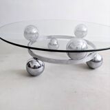 Chrome & Glass Sputnik Coffee Table 1960's