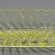 Ancien ravier porte peigne en cristal signe baccarat modele bambou tors jaune