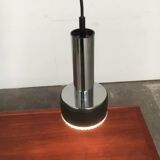 Suspended glass and chrome chandelier model P105 from the 1960s in German Space Age style by Staff, set of 2.