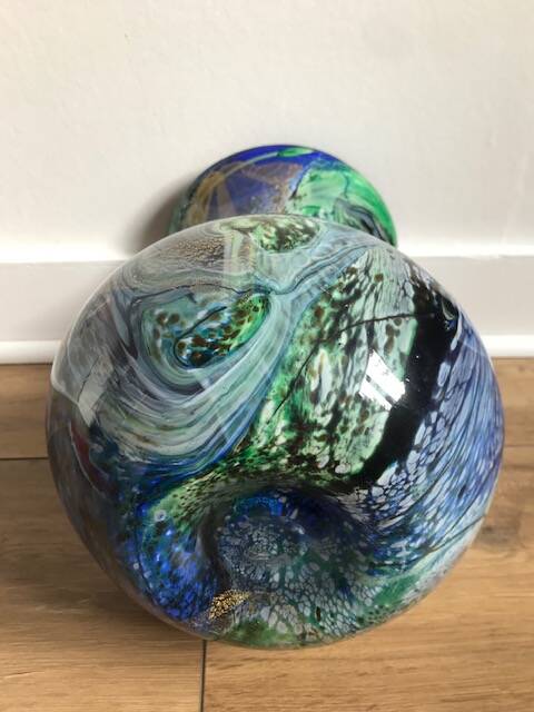 Signed blown glass vase