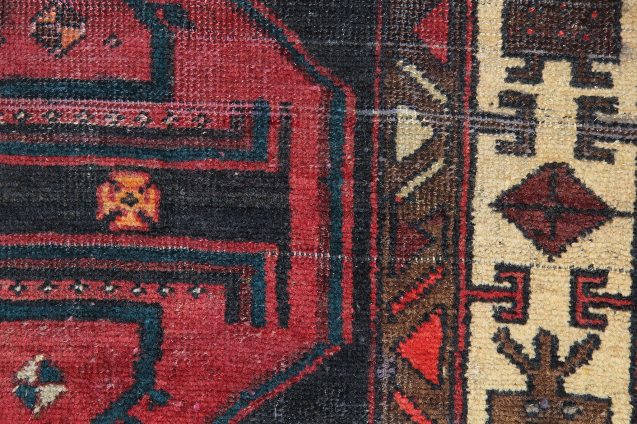 Traditional tribal wool runner rug long handwoven oriental carpet 155x320cm