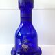 Unusual Large Vase/Candle Holder, Thick Cobalt Blue Glass, Decorative Carafe