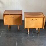 Pair of vintage laminate bed side tables