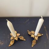Set of 2 bronze candle holders