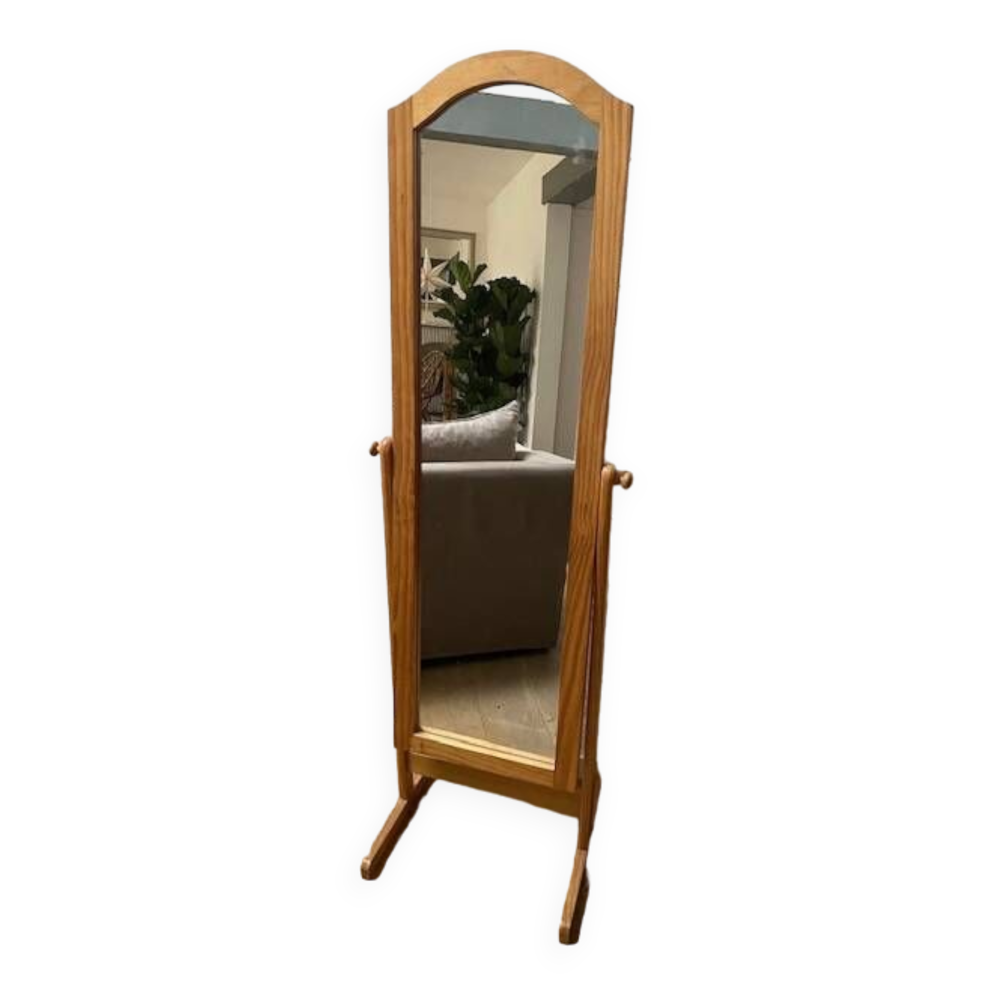 Large wooden standing mirror