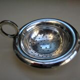 Silver metal tea strainer