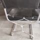Pair of vintage metal director style armchairs