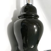 Elegant little vintage lamp base in black ceramic