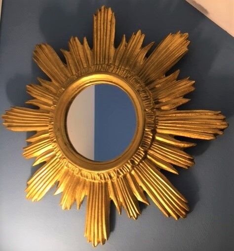 Mirror sun gilded wood 44 cm, 1960