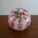Murano paperweight millefiori and latticino twisted ribbons