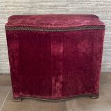 19th century Napoleon III chest, wood and red velvet