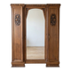Art Deco wardrobe in solid wood with mirror