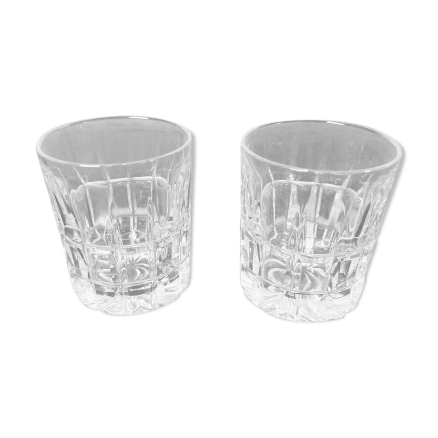 Crystal whiskey glass duo
