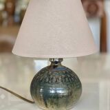 Enamelled ceramic lamp base signed Ferrières