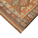 Handwoven Unique Anatolian Brown Runner Carpet 90 cm x 340 cm
