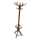 Baumann bistro style 1960s curved wood swivel parrot coat rack